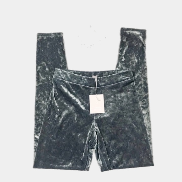 LC LAUREN CONRAD Women’s Gray Velvet Leggings - Picture 8 of 8